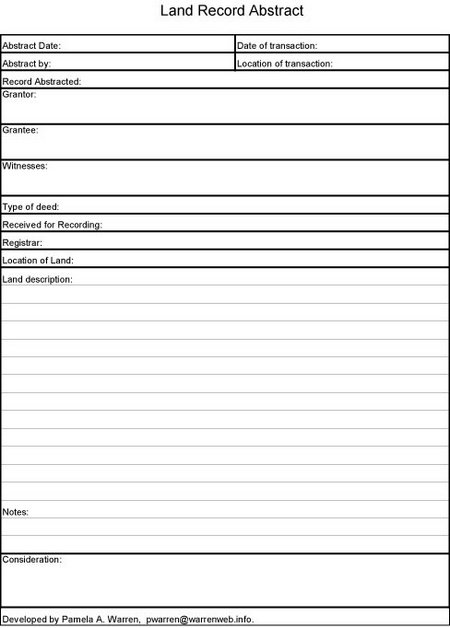 land record abstract form